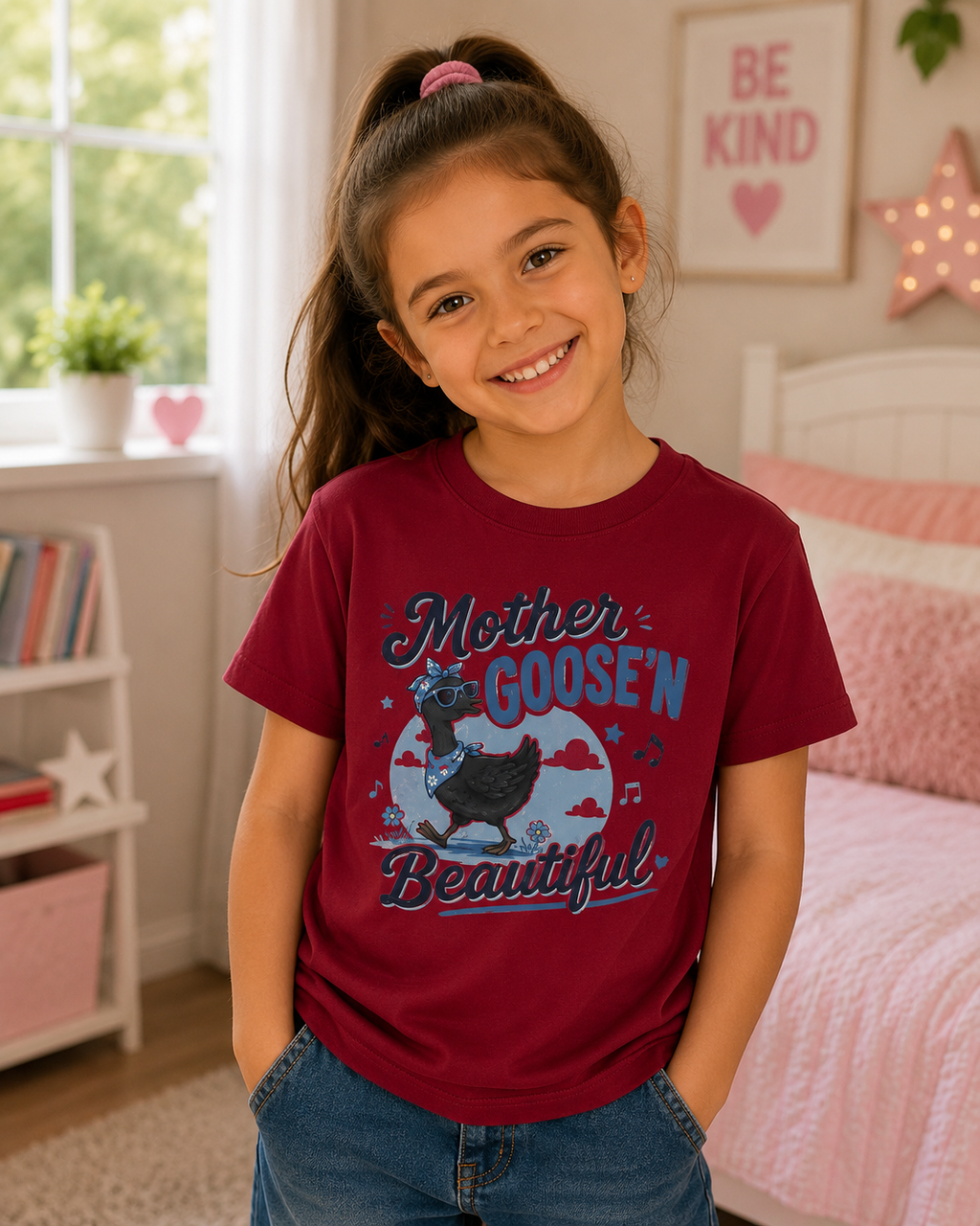 Kids T‑Shirt — "Mother Goose'n Beautiful" Nursery Rhyme Tee