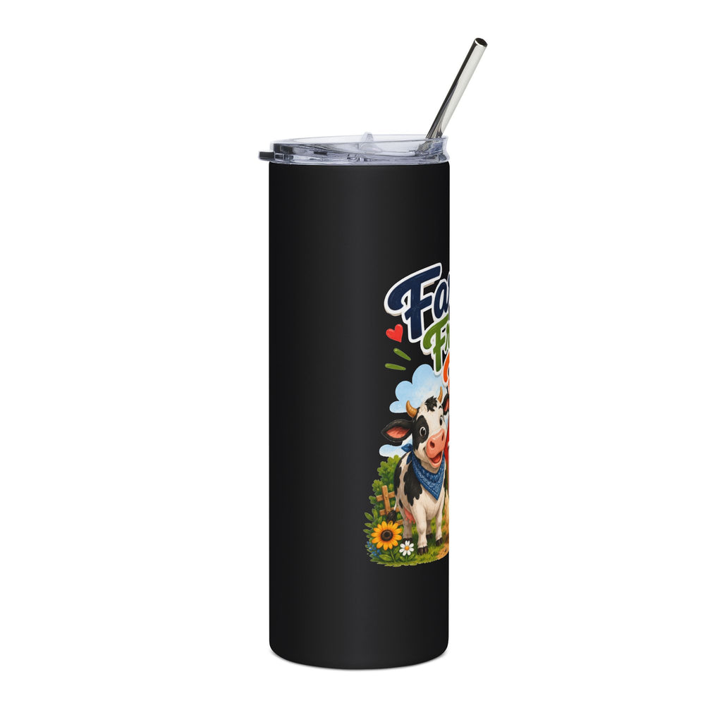 Farm Fresh Fun 20oz Stainless Steel Tumbler — Cute Cow & Pig Farm Design