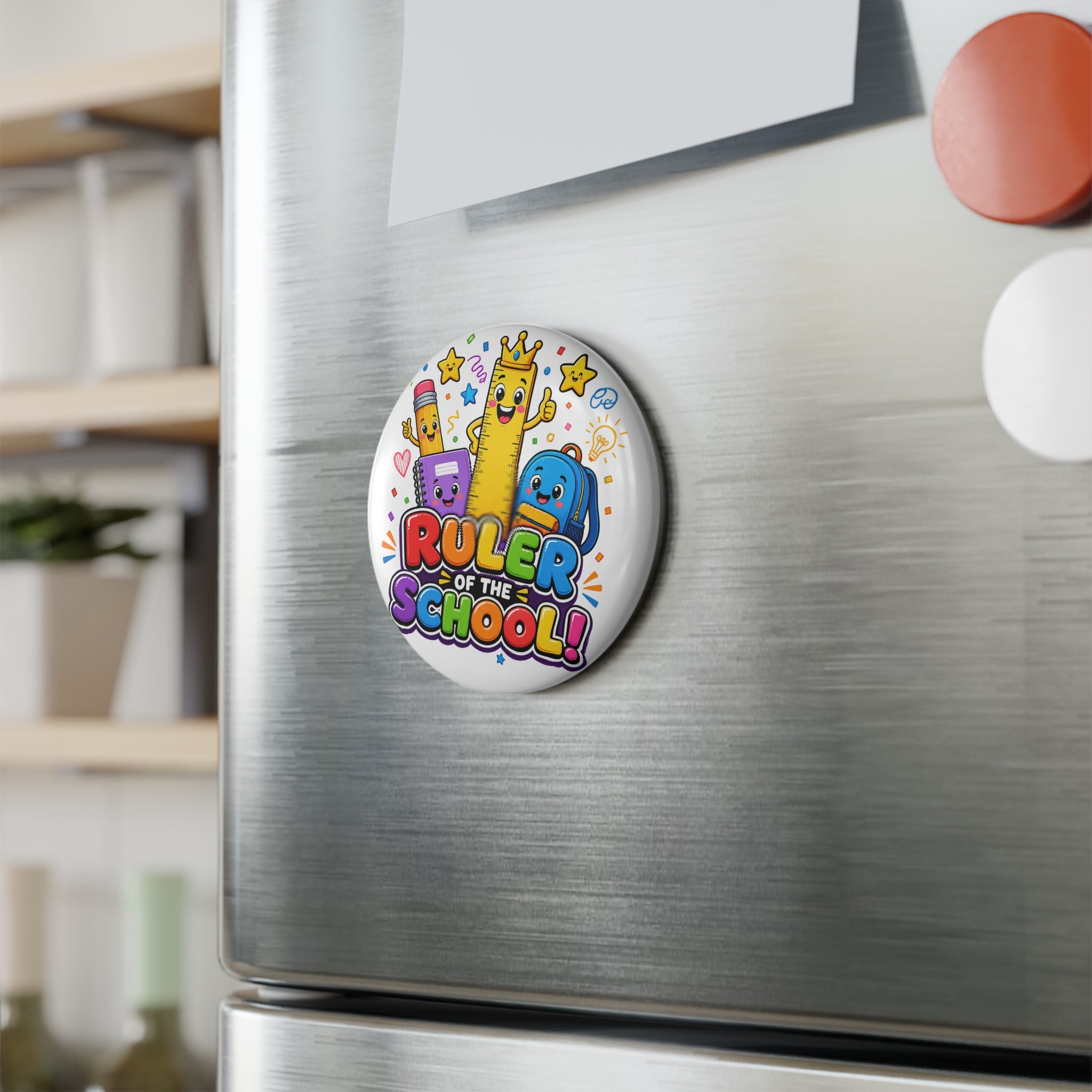 Ruler of the School Button Magnet