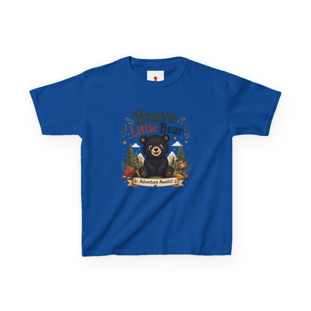Kids Tee — "Brave Little Bear" Adventure Graphic Shirt