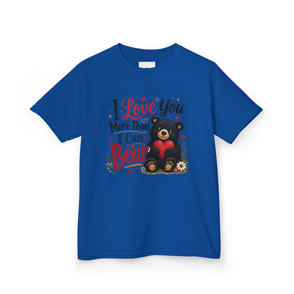Kids T-Shirt - "I Love You More Than I Can Bear" Cute Bear Valentine Tee