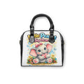 Shoulder Handbag — "Little Peanut, Big Heart" Cute Elephant Tote for Kids & Moms