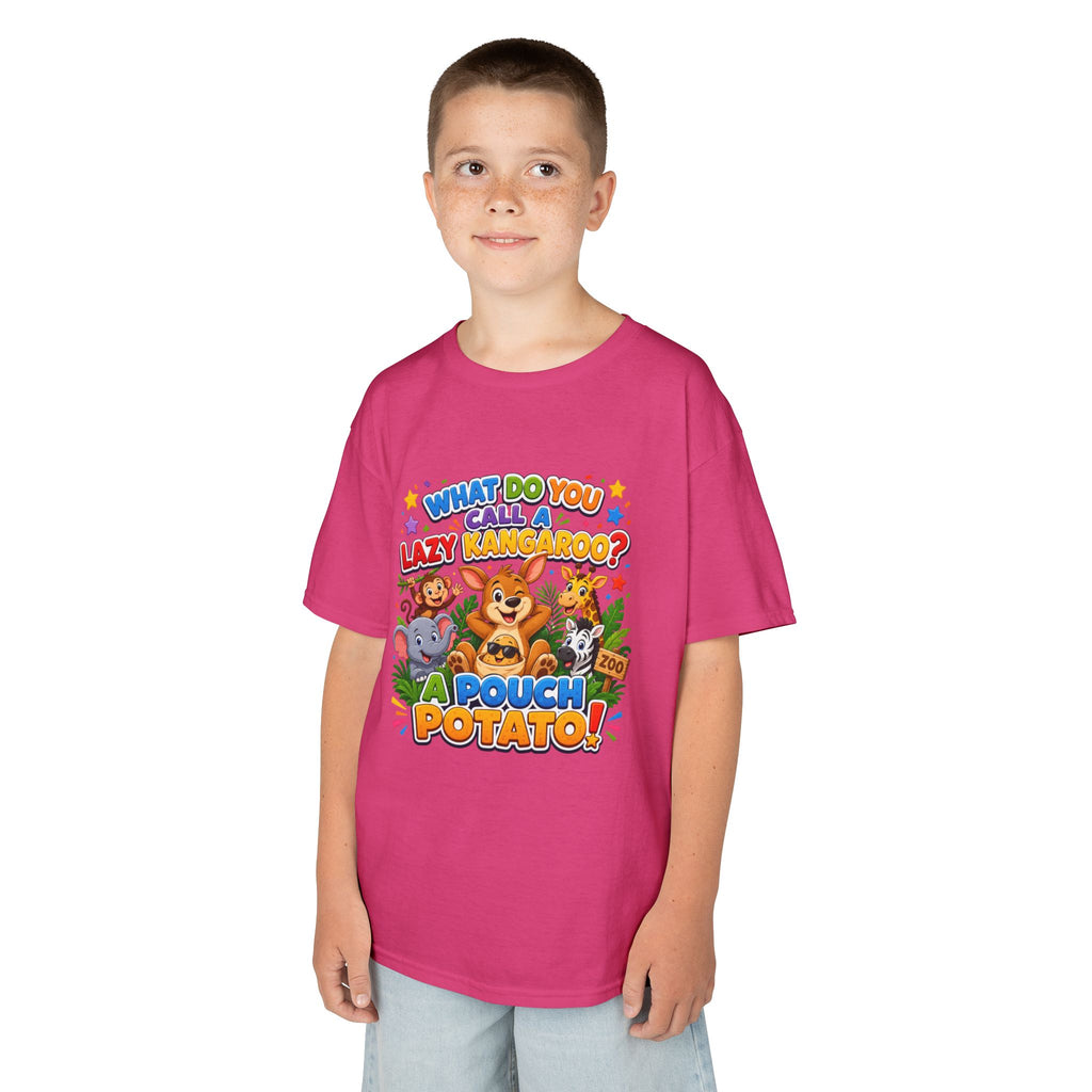 Lazy Kangaroo Pouch Potato Kids T-Shirt | Cute Animal Nursery Tee