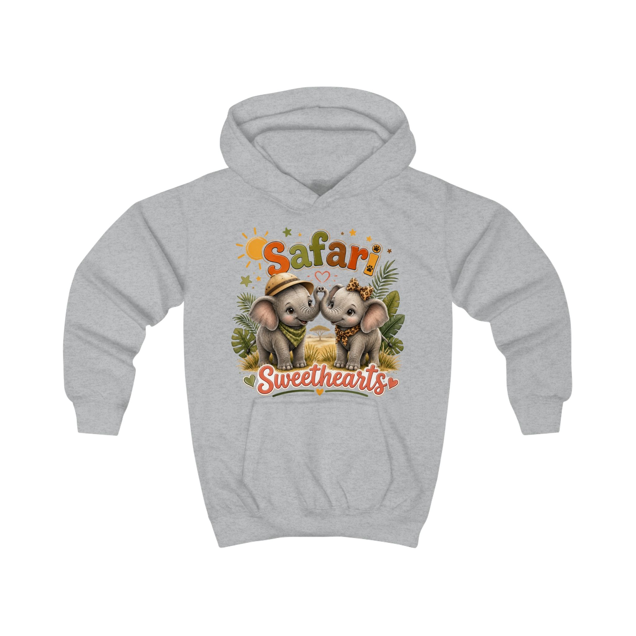 Safari Sweethearts Kids Hoodie – Cute Elephant Jungle Pullover for Toddlers & Kids