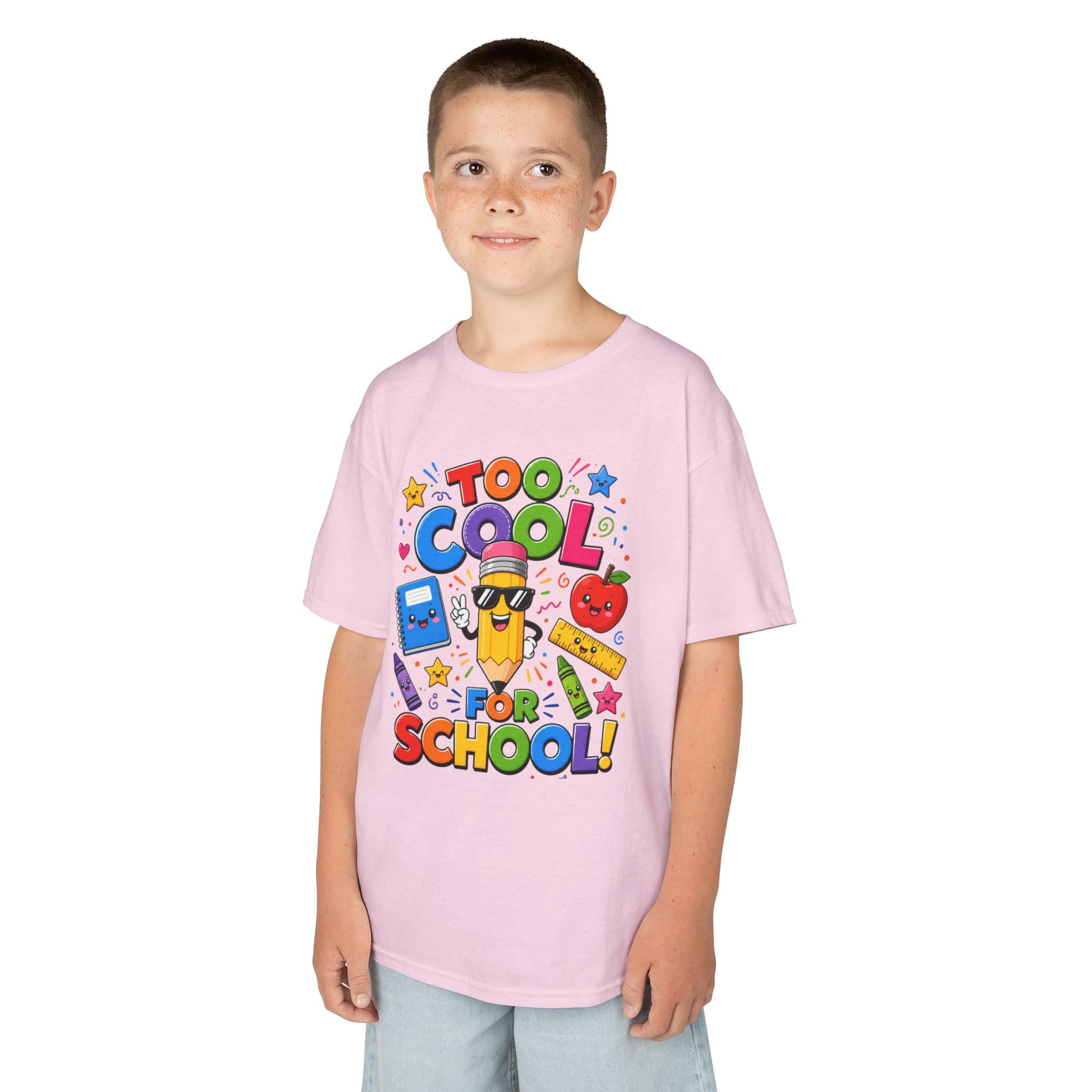 Too Cool For School Kids Tee | Cute Pencil School Supplies Back to School
