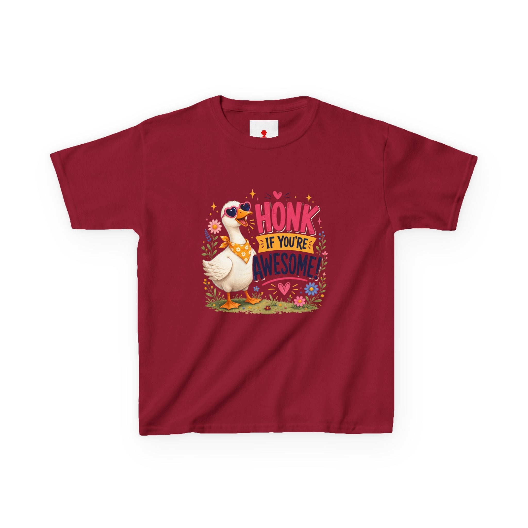 Kids Tee — "Honk If You're Awesome!" Cute Goose Graphic Shirt