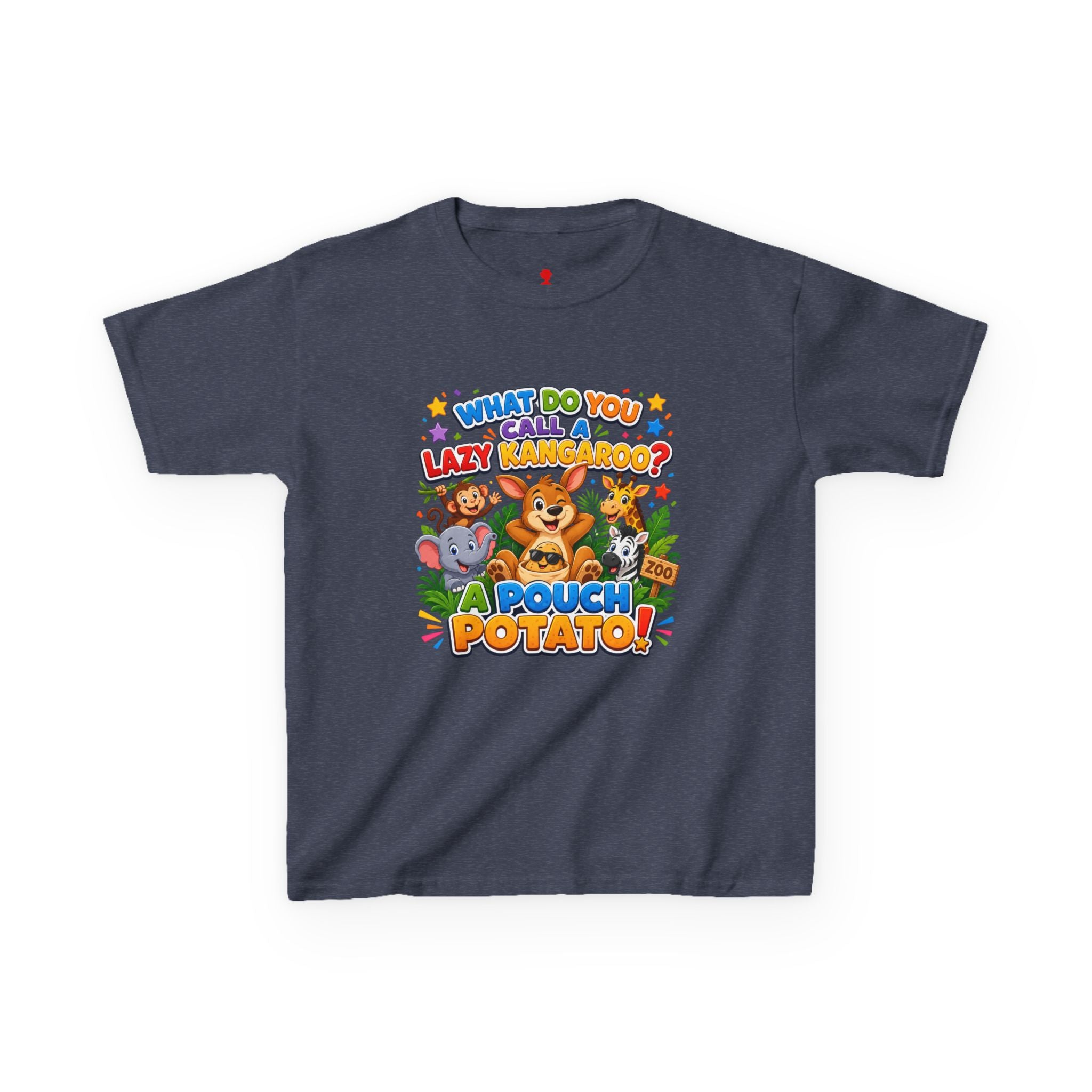 Lazy Kangaroo Pouch Potato Kids T-Shirt | Cute Animal Nursery Tee