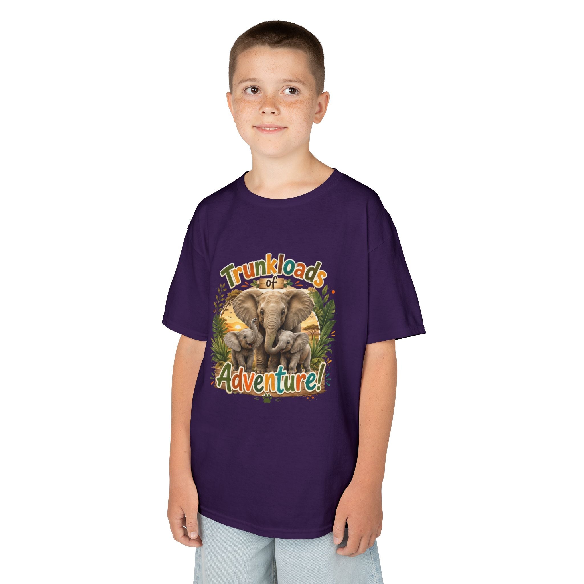 Kids Tee - "Trunkloads of Adventure" Elephant Graphic