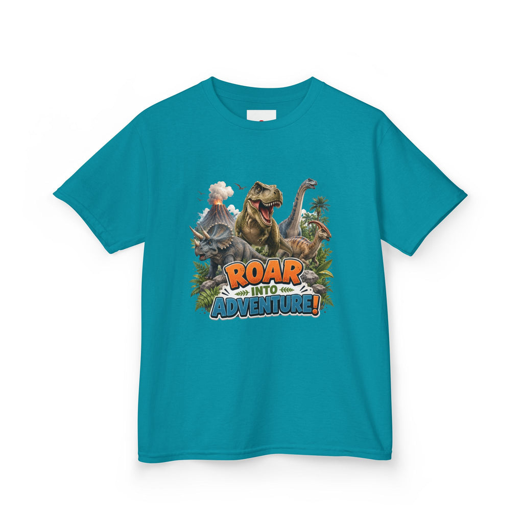 Kids Dinosaur Tee - "Roar Into Adventure" Graphic Shirt for Boys & Girls