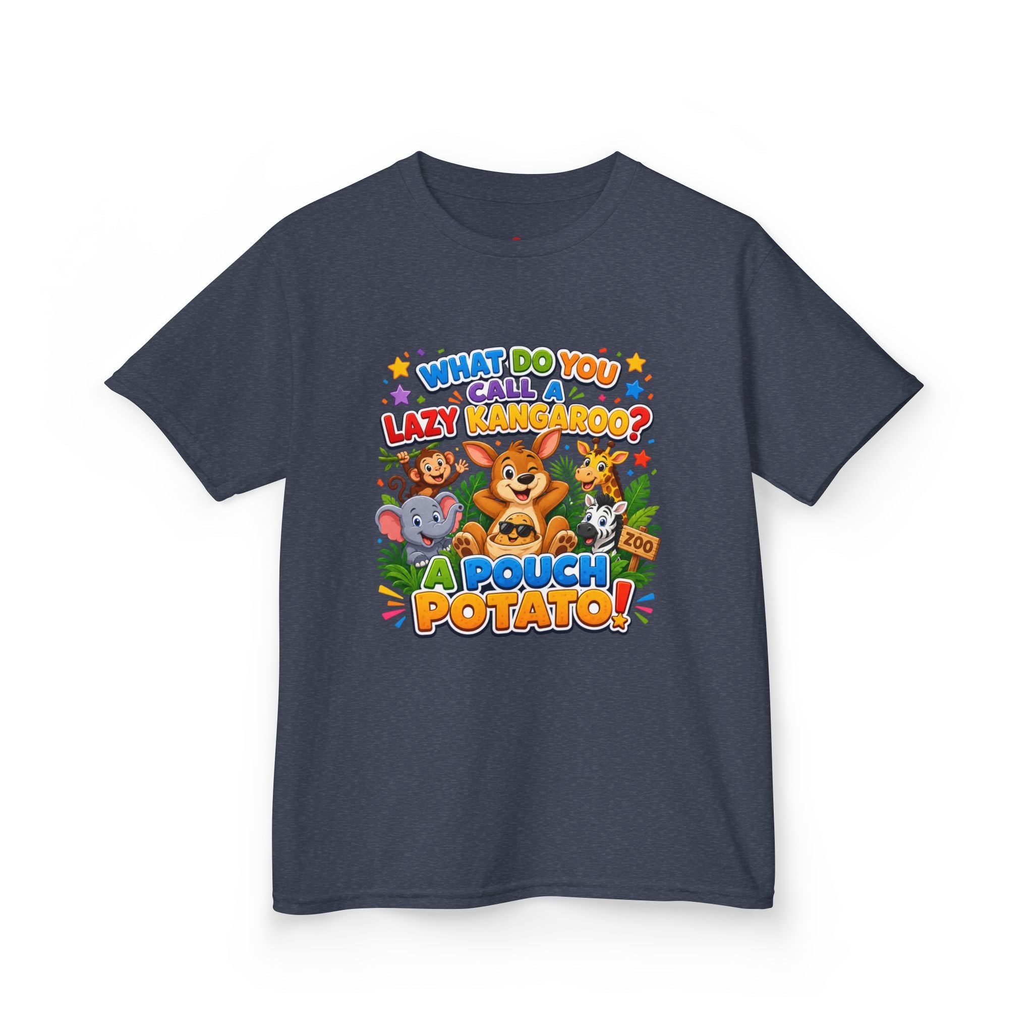 Lazy Kangaroo Pouch Potato Kids T-Shirt | Cute Animal Nursery Tee
