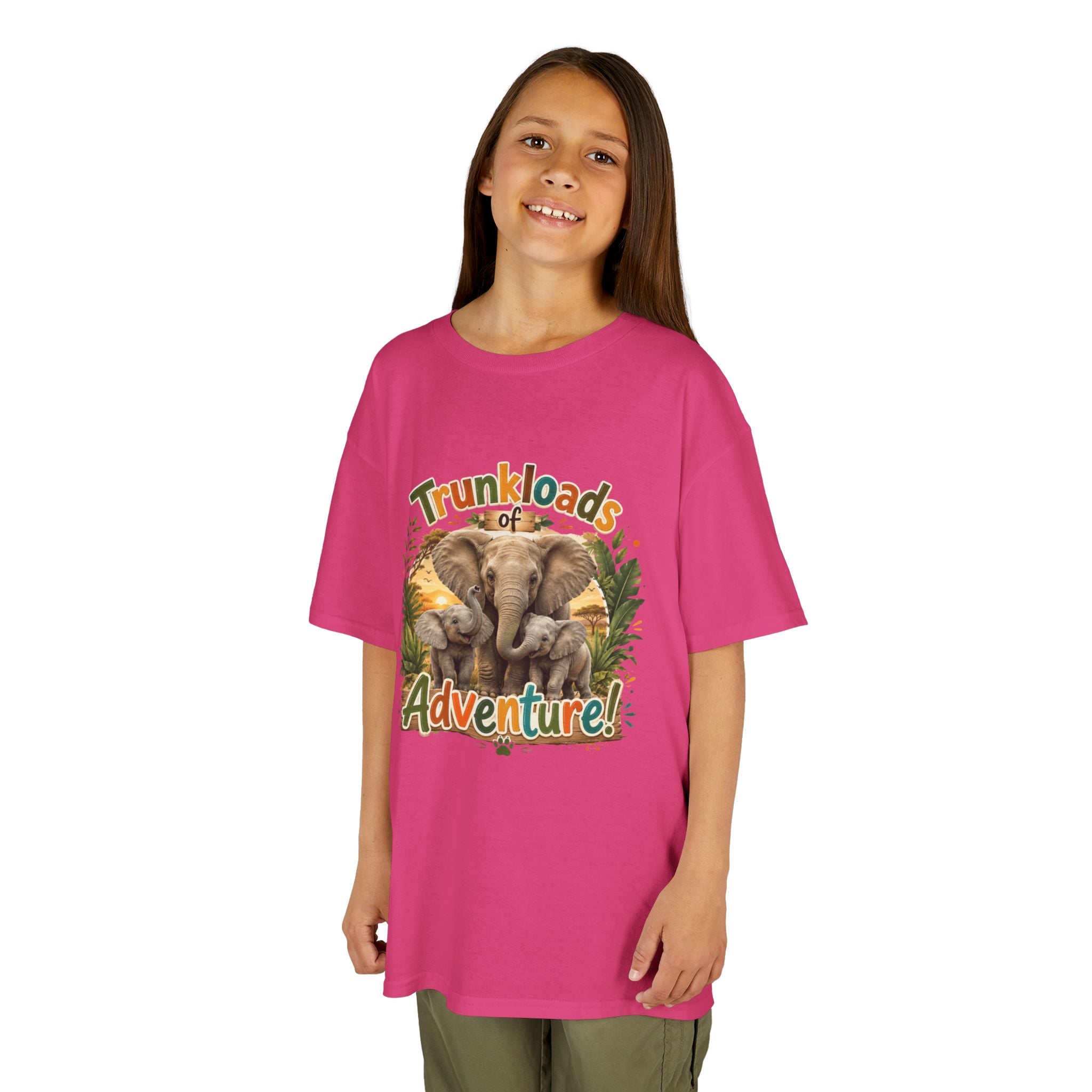Kids Tee - "Trunkloads of Adventure" Elephant Graphic