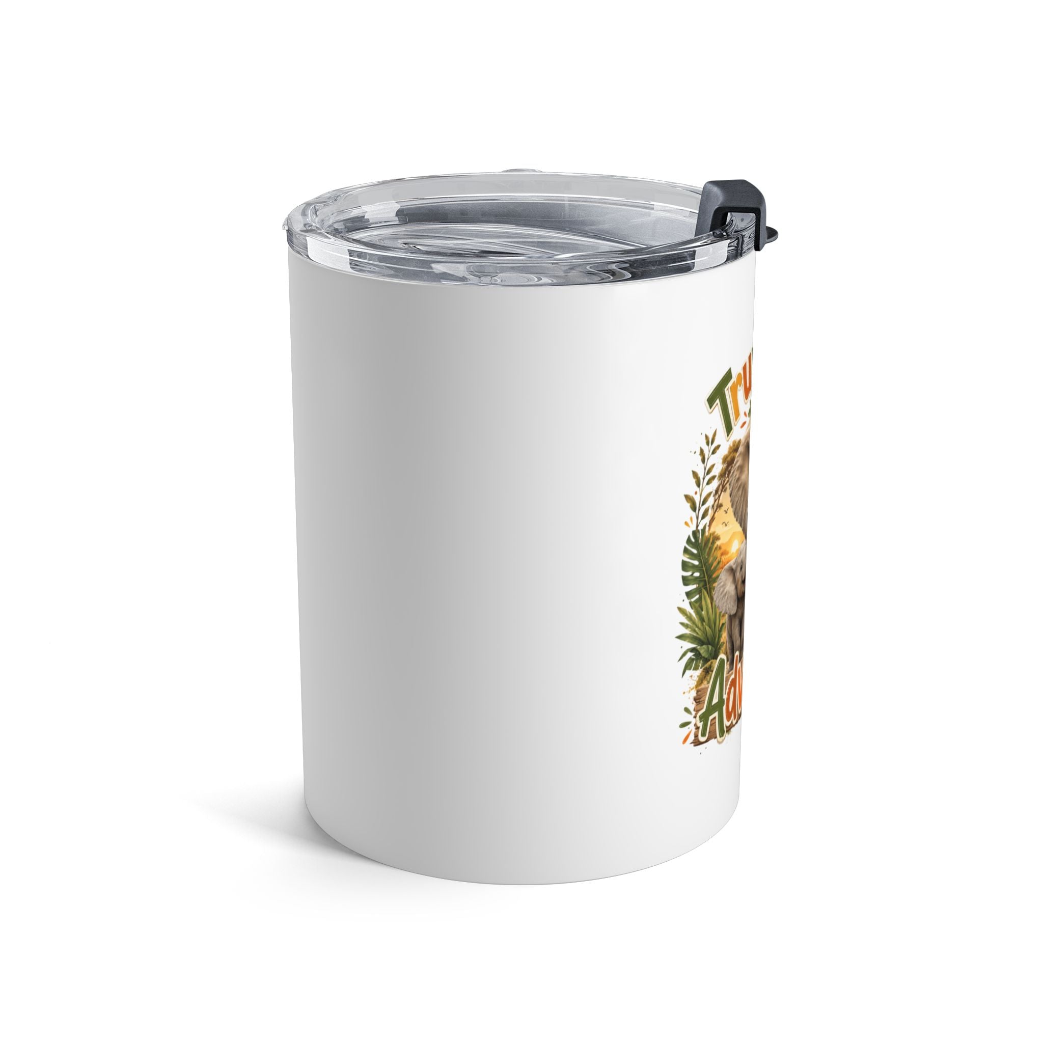 10oz Adventure Tumbler — "Trunkloads of Adventure" Elephant Travel Cup