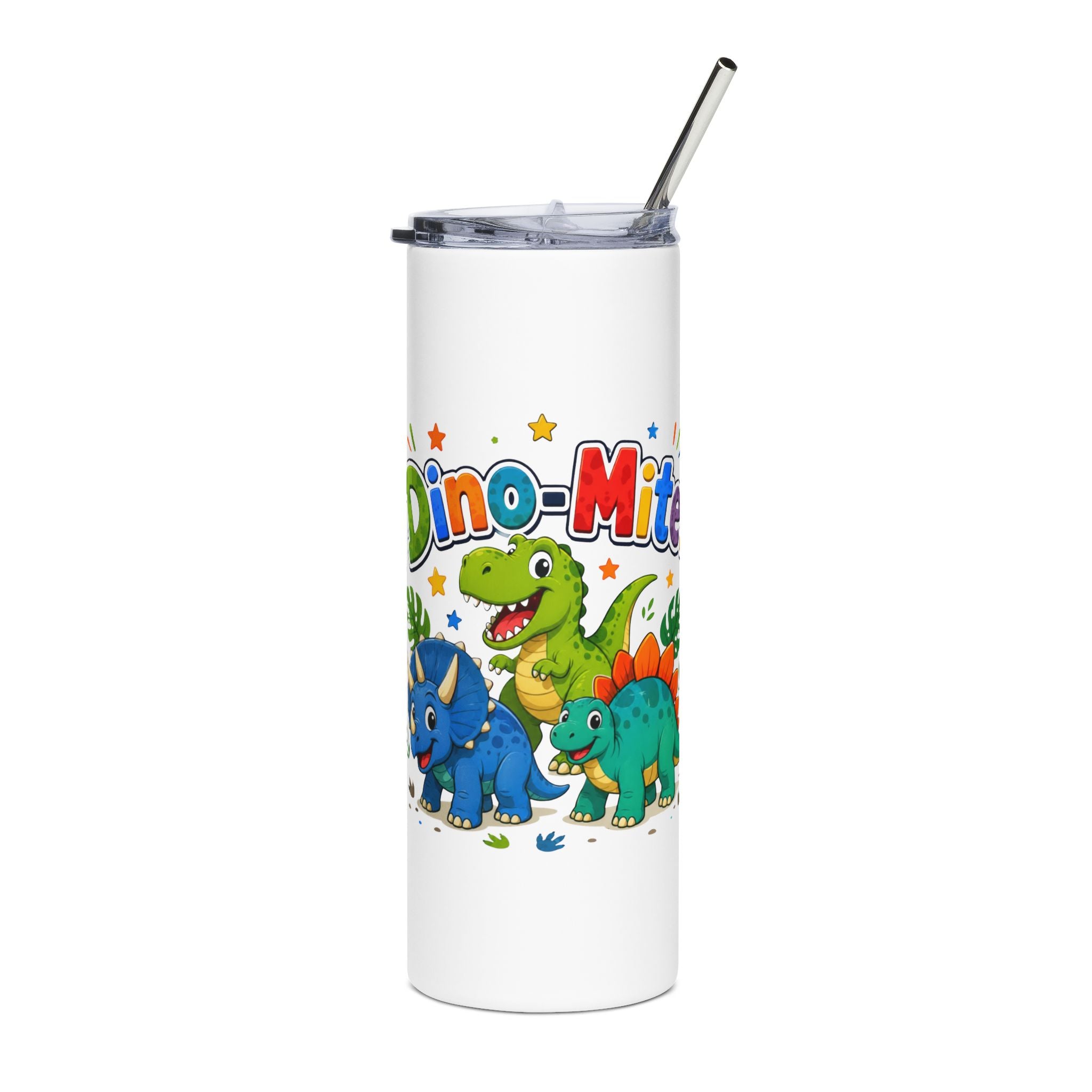 Dino-Mite 20oz Stainless Steel Tumbler — Cute Dinosaur Travel Cup for Kids & Dino Lovers