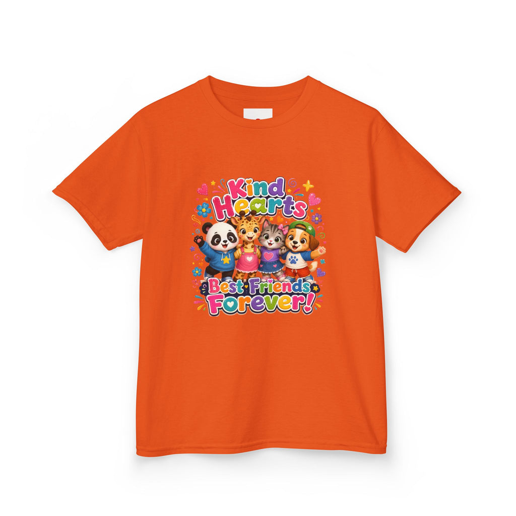Kids Tee — "Kind Hearts Best Friends Forever" Colorful Cartoon Animals