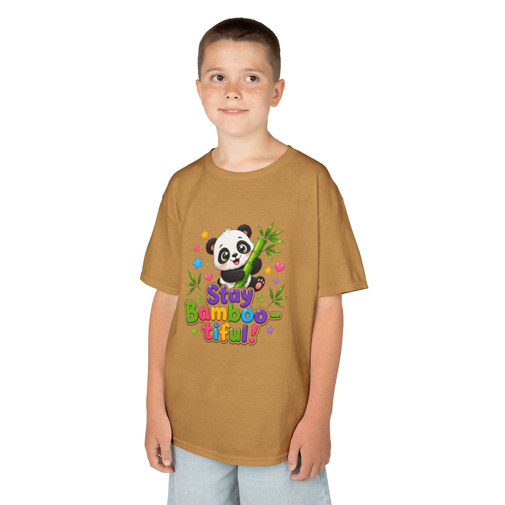 Kids Panda 'Stay Bambootiful!' T-Shirt — Cute Bamboo Forest Tee for Boys & Girls