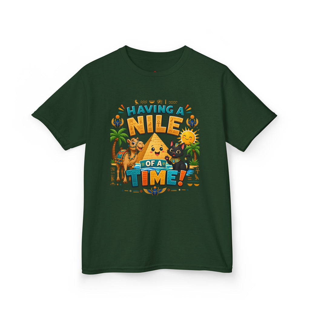 Having a Nile of a Time Kids Tee | Camel Pyramid Desert Cartoon