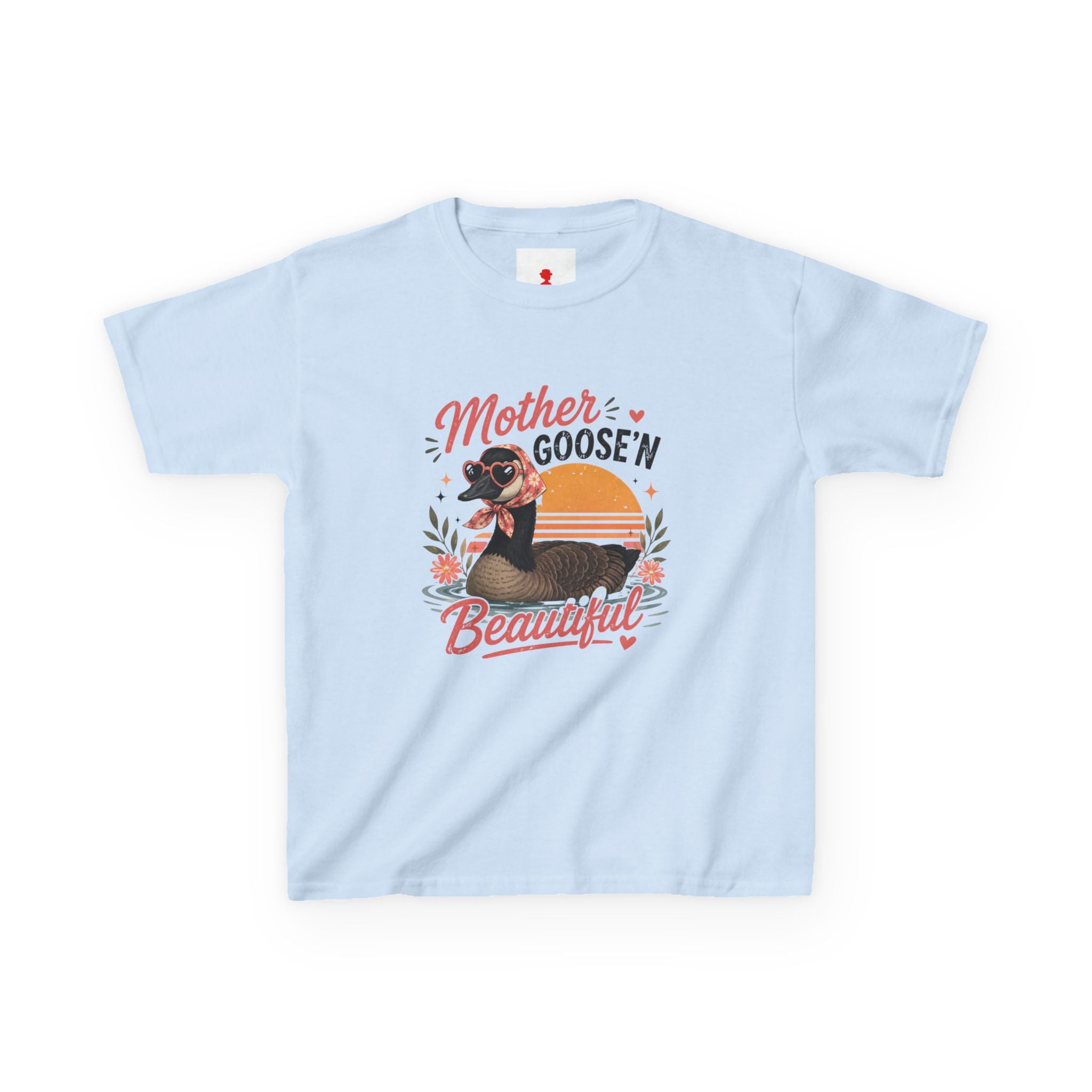 Kids Tee — "Mother Goose'n Beautiful" Cute Vintage Goose Graphic