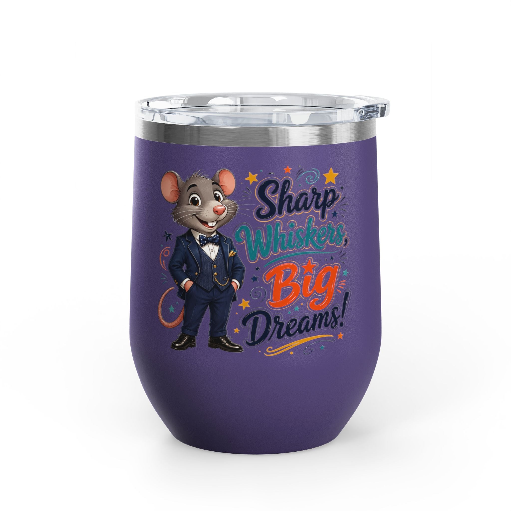 "Sharp Whiskers, Big Dreams" Mouse Design, 12oz Insulated
