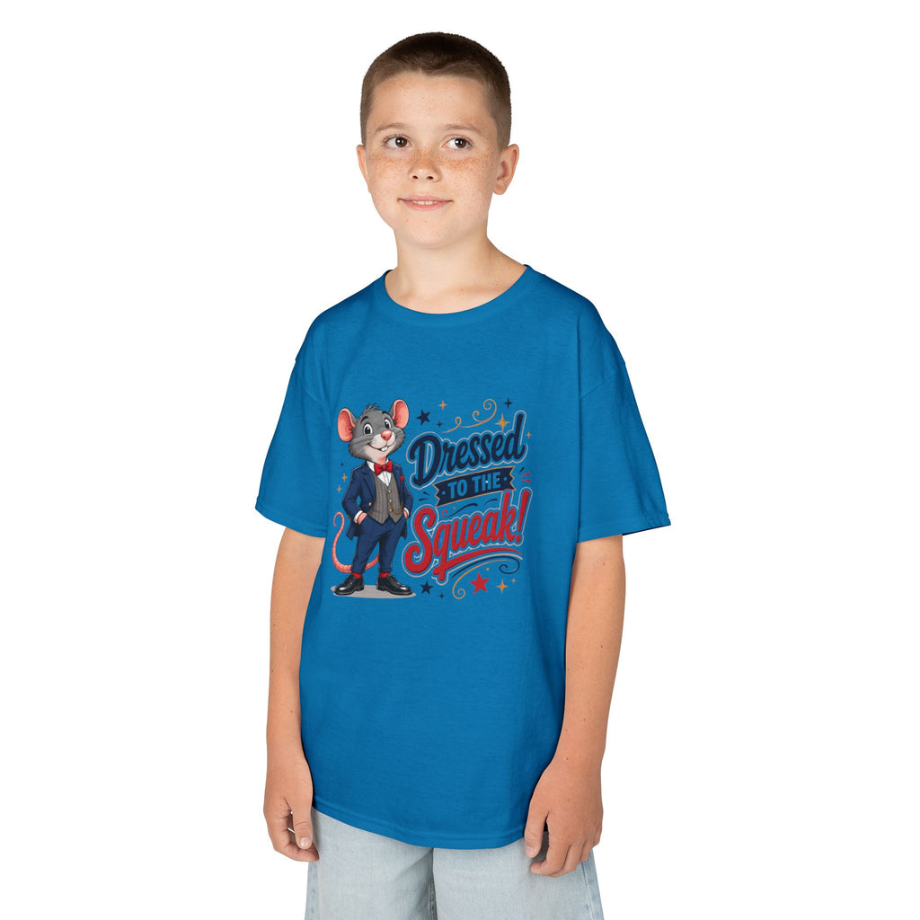Kids Tee — "Dressed to the Squeak" Cartoon Mouse Graphic