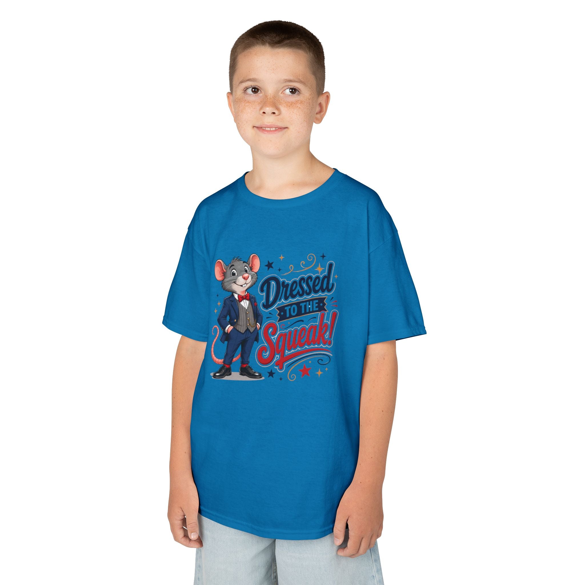 Kids Tee — "Dressed to the Squeak" Cartoon Mouse Graphic