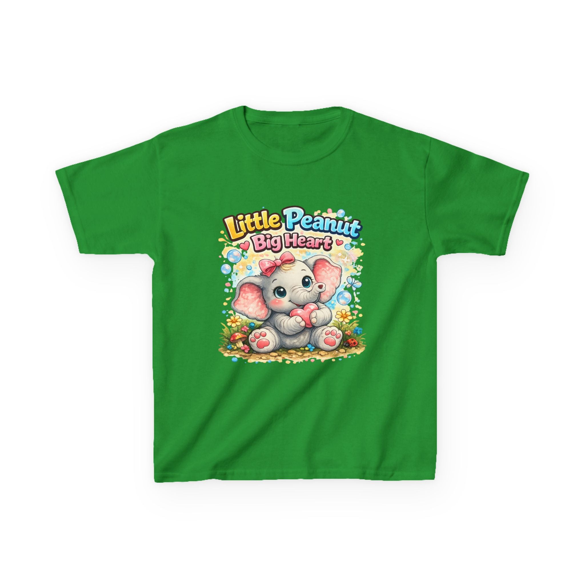 Kids Tee — "Little Peanut Big Heart" Cute Baby Elephant Shirt for Toddlers