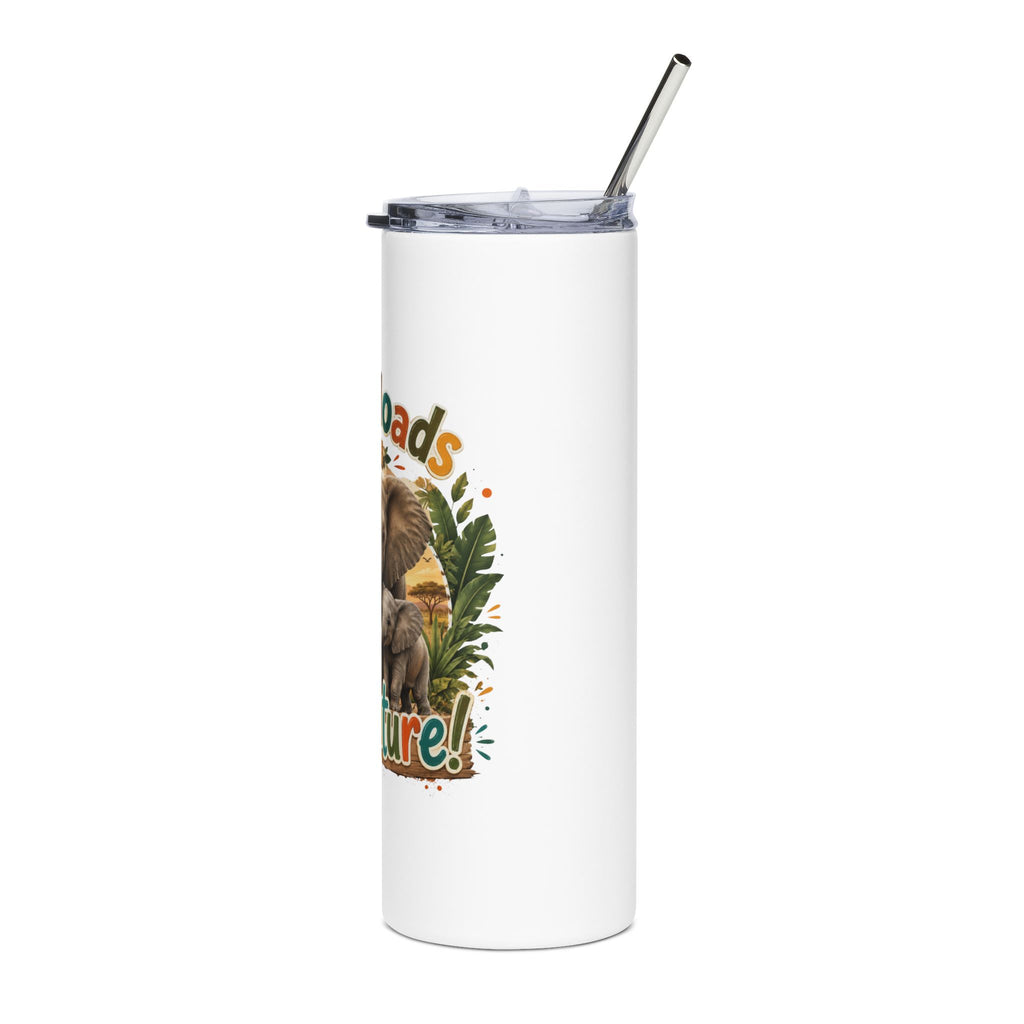 20oz Stainless Steel Tumbler — "Trunkloads of Adventure" Elephant Travel Cup