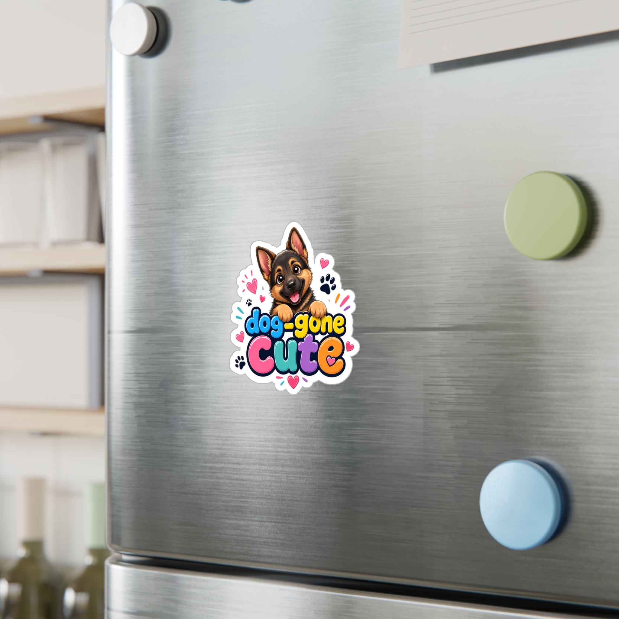 Dog-Gone Cute German Shepherd Sticker — Kiss-Cut Vinyl Decal for Laptops, Cars & Water Bottles