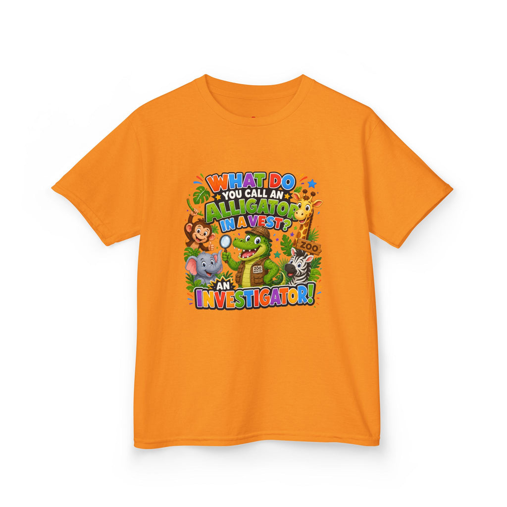 What Do You Call An Alligator? Investigator Kids T-Shirt | Cute Jungle Animals Puzzle