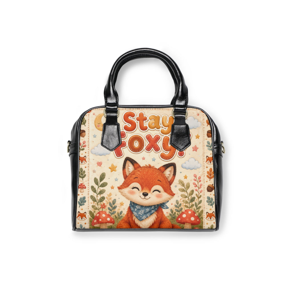 Stay Foxy Shoulder Handbag — Cute Fox Purse for Women, Autumn Woodland Tote