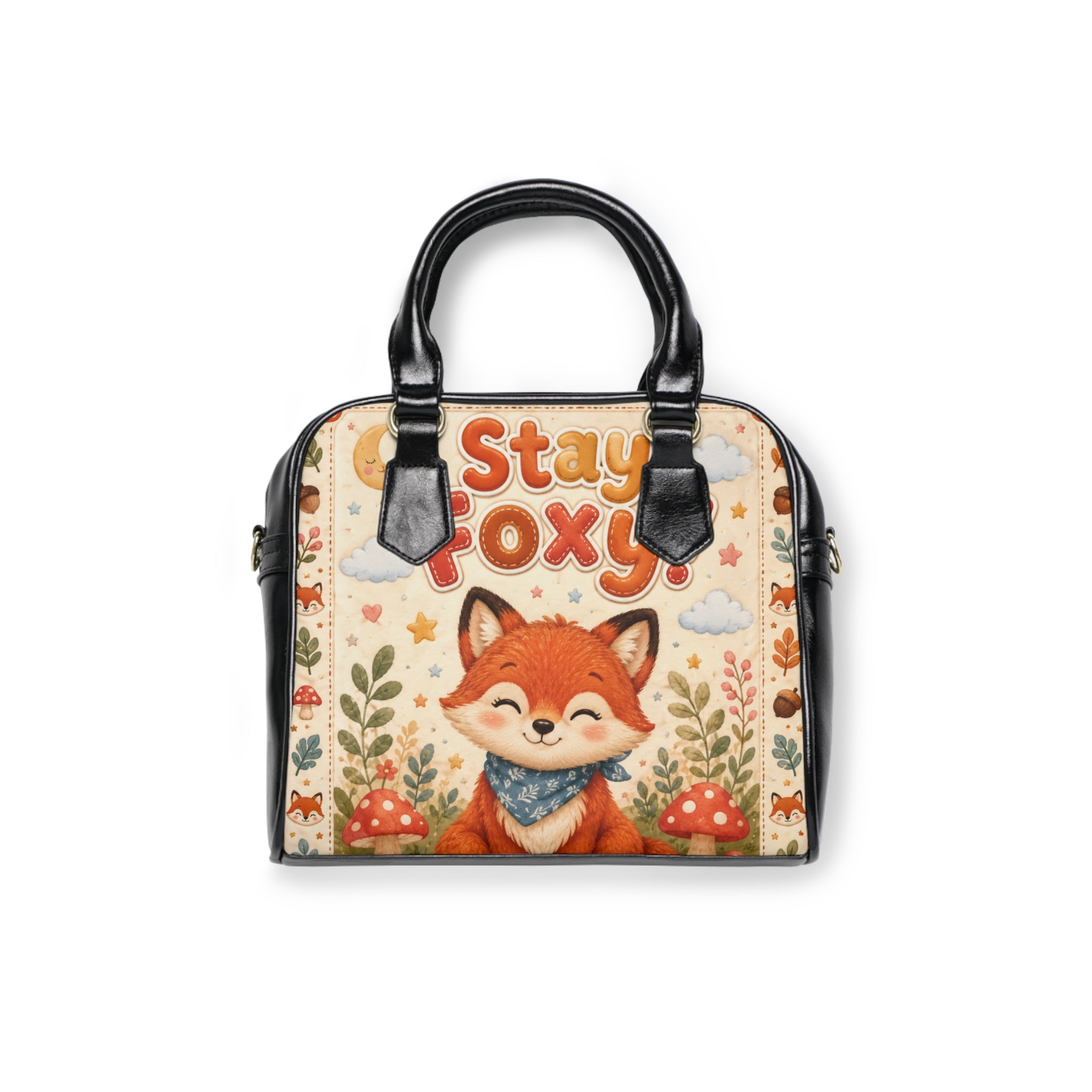 Stay Foxy Shoulder Handbag — Cute Fox Purse for Women, Autumn Woodland Tote
