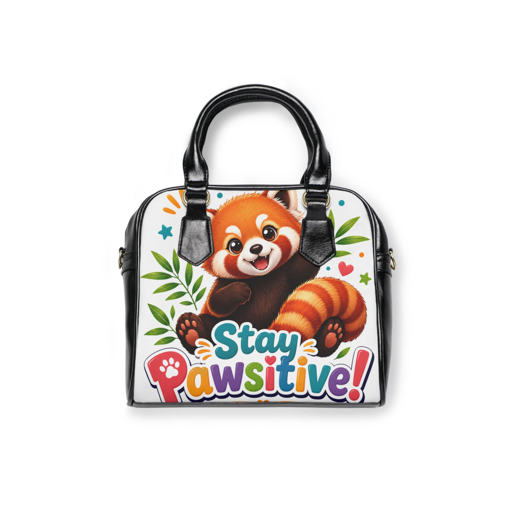 Stay Pawsitive Red Panda Shoulder Handbag — Cute Animal Tote for Women & Kids