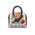 Stay Pawsitive Red Panda Shoulder Handbag — Cute Animal Tote for Women & Kids
