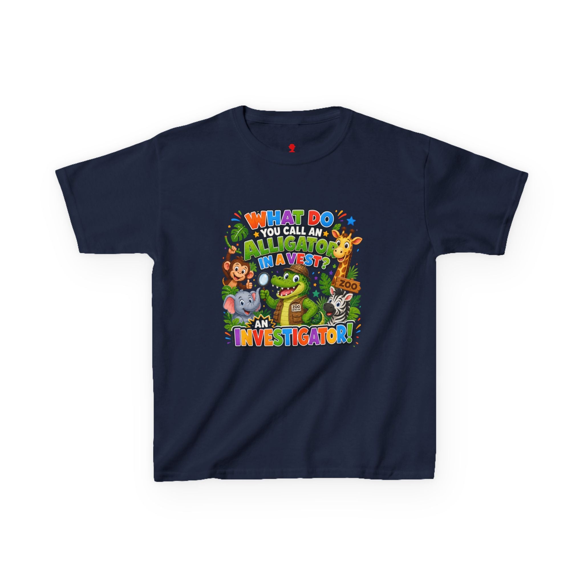 What Do You Call An Alligator? Investigator Kids T-Shirt | Cute Jungle Animals Puzzle
