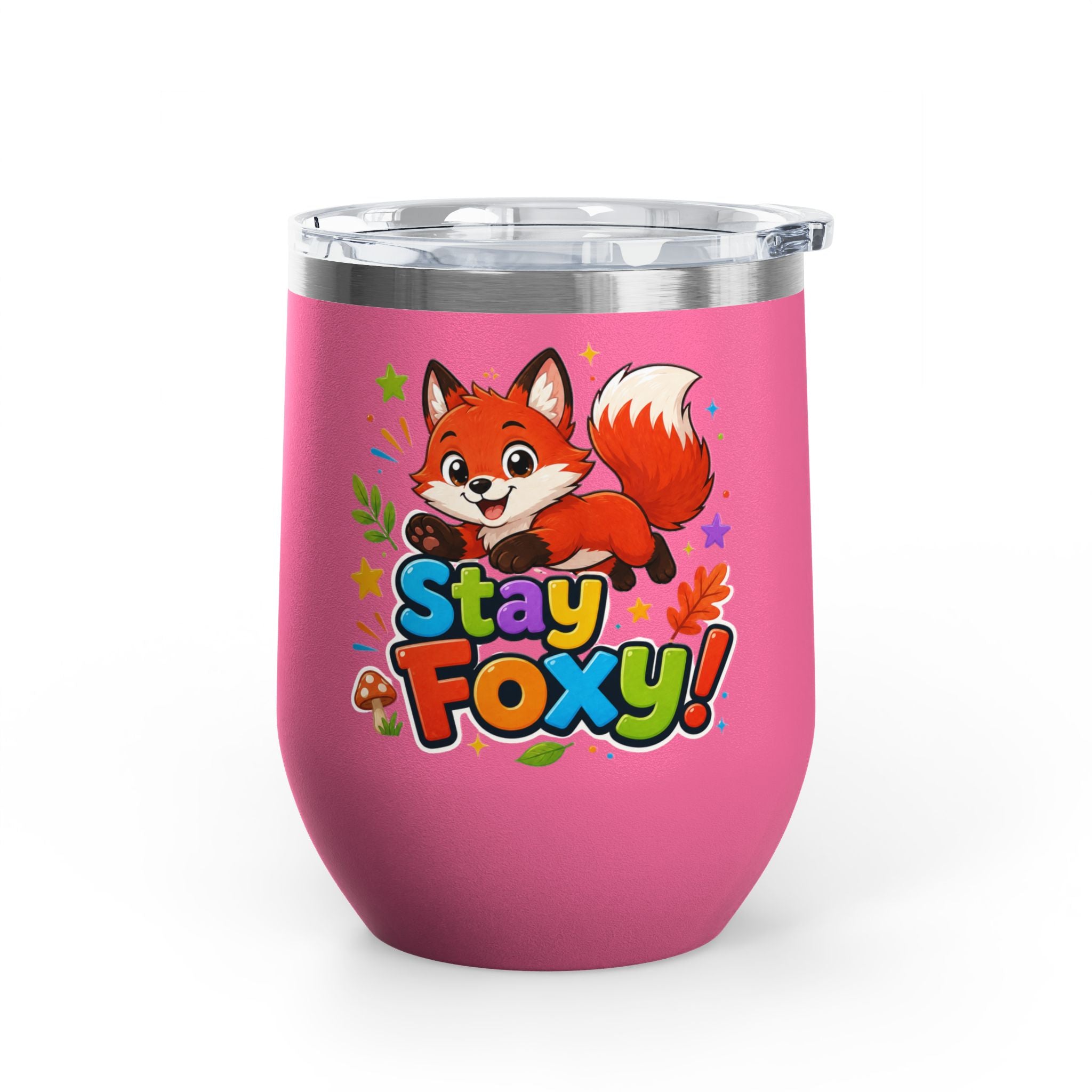 Stay Foxy 12oz Tumbler — Cute Fox Insulated Cup