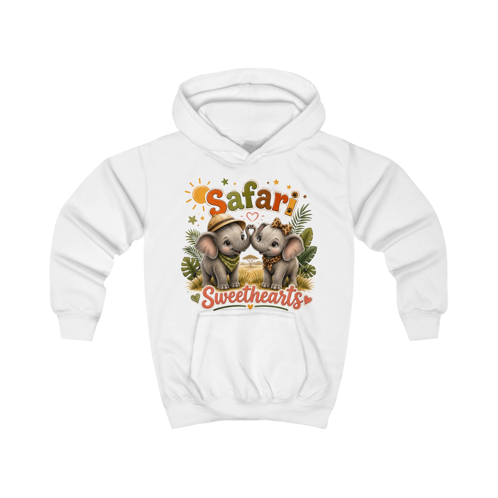 Safari Sweethearts Kids Hoodie – Cute Elephant Jungle Pullover for Toddlers & Kids