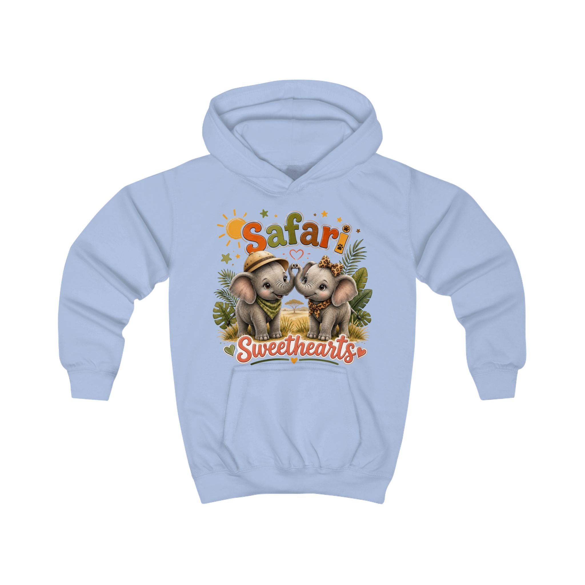 Safari Sweethearts Kids Hoodie – Cute Elephant Jungle Pullover for Toddlers & Kids
