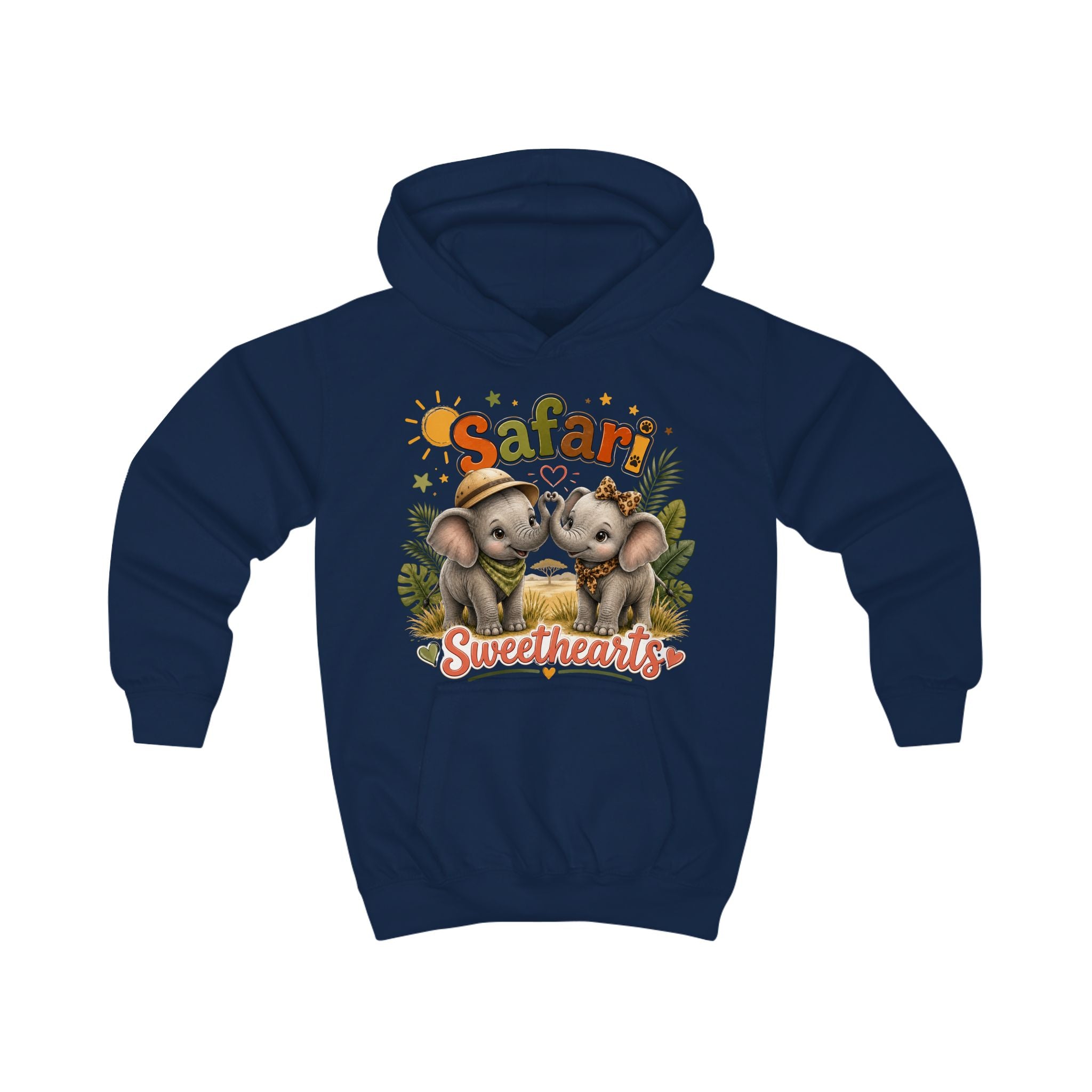 Safari Sweethearts Kids Hoodie – Cute Elephant Jungle Pullover for Toddlers & Kids