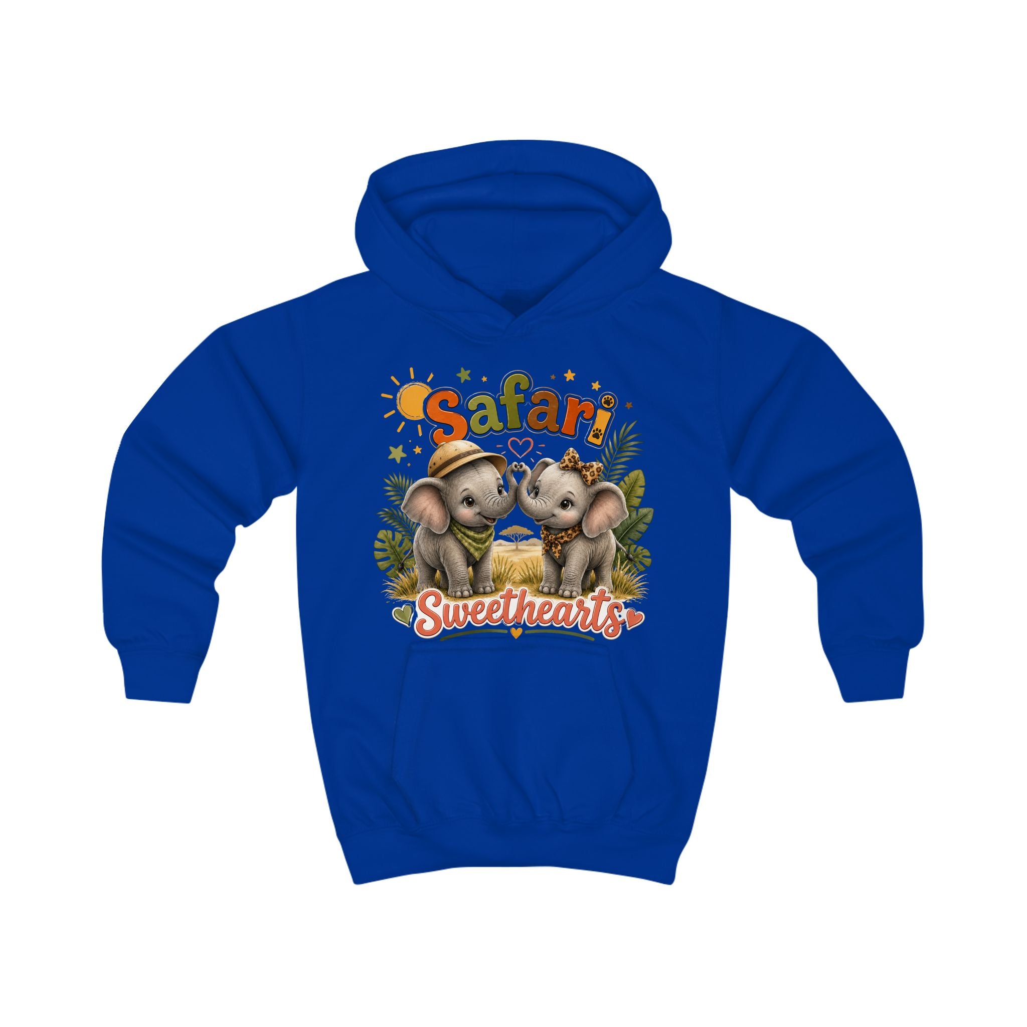 Safari Sweethearts Kids Hoodie – Cute Elephant Jungle Pullover for Toddlers & Kids