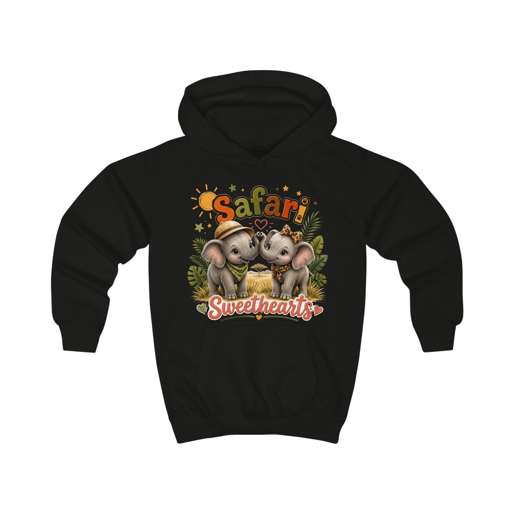 Safari Sweethearts Kids Hoodie – Cute Elephant Jungle Pullover for Toddlers & Kids
