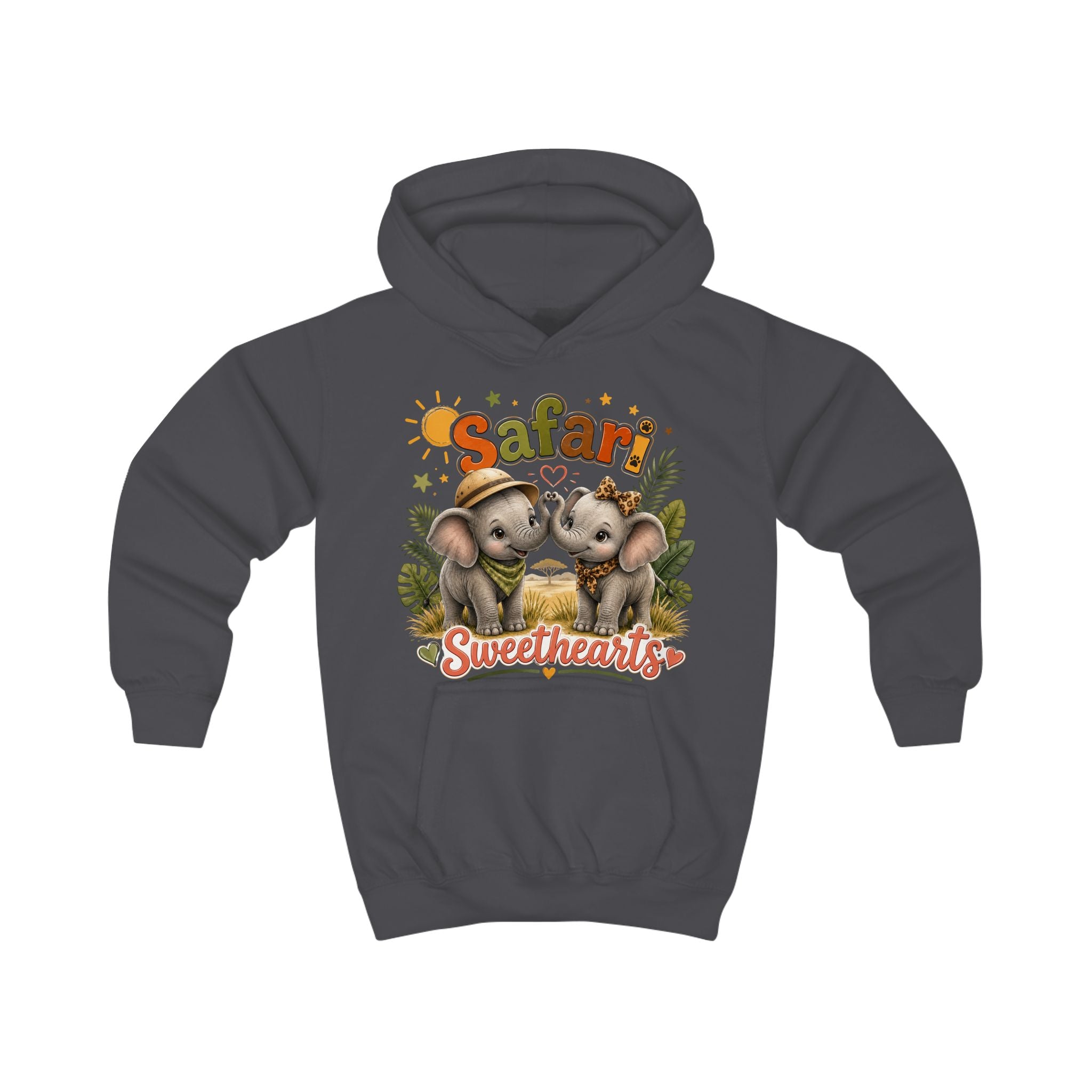 Safari Sweethearts Kids Hoodie – Cute Elephant Jungle Pullover for Toddlers & Kids