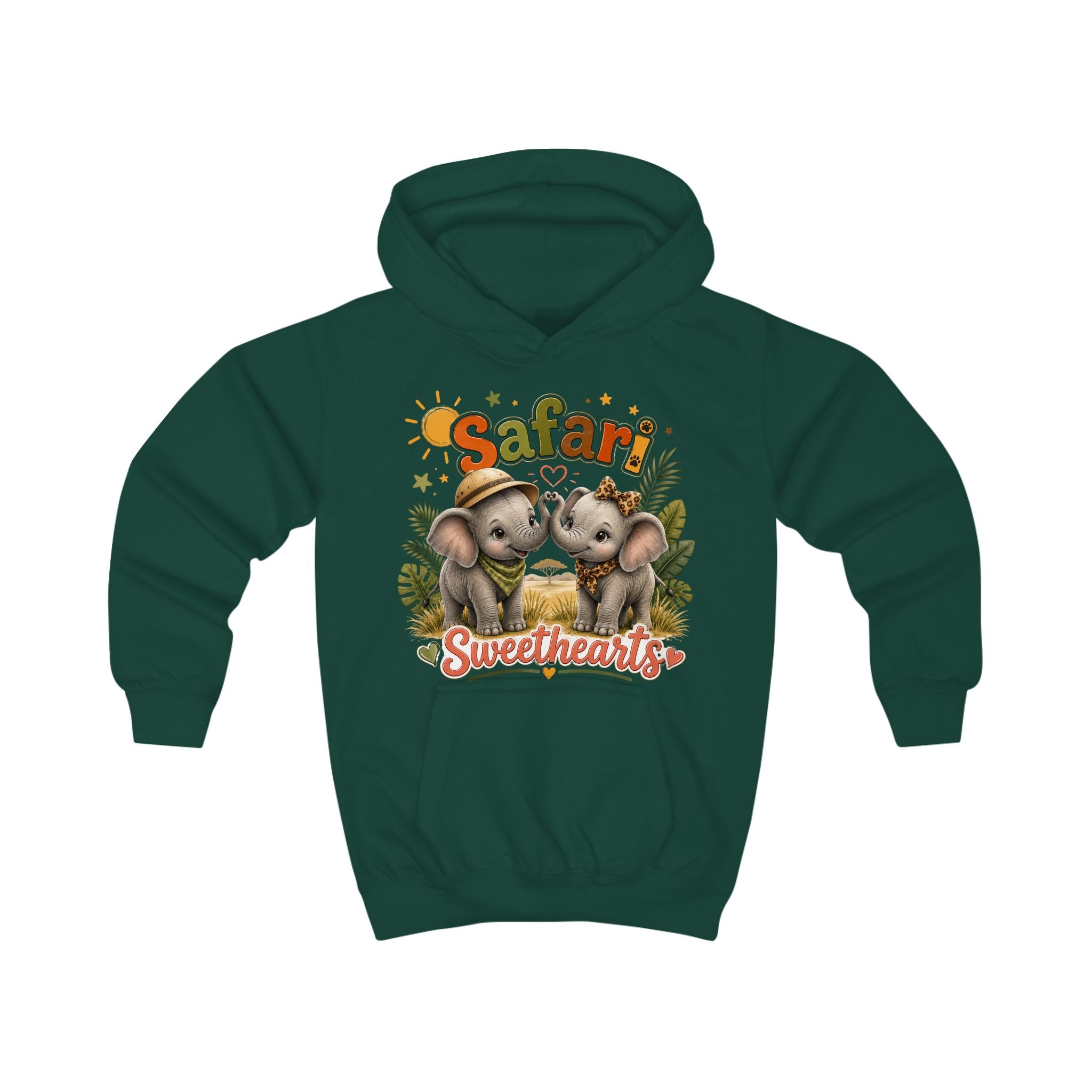 Safari Sweethearts Kids Hoodie – Cute Elephant Jungle Pullover for Toddlers & Kids