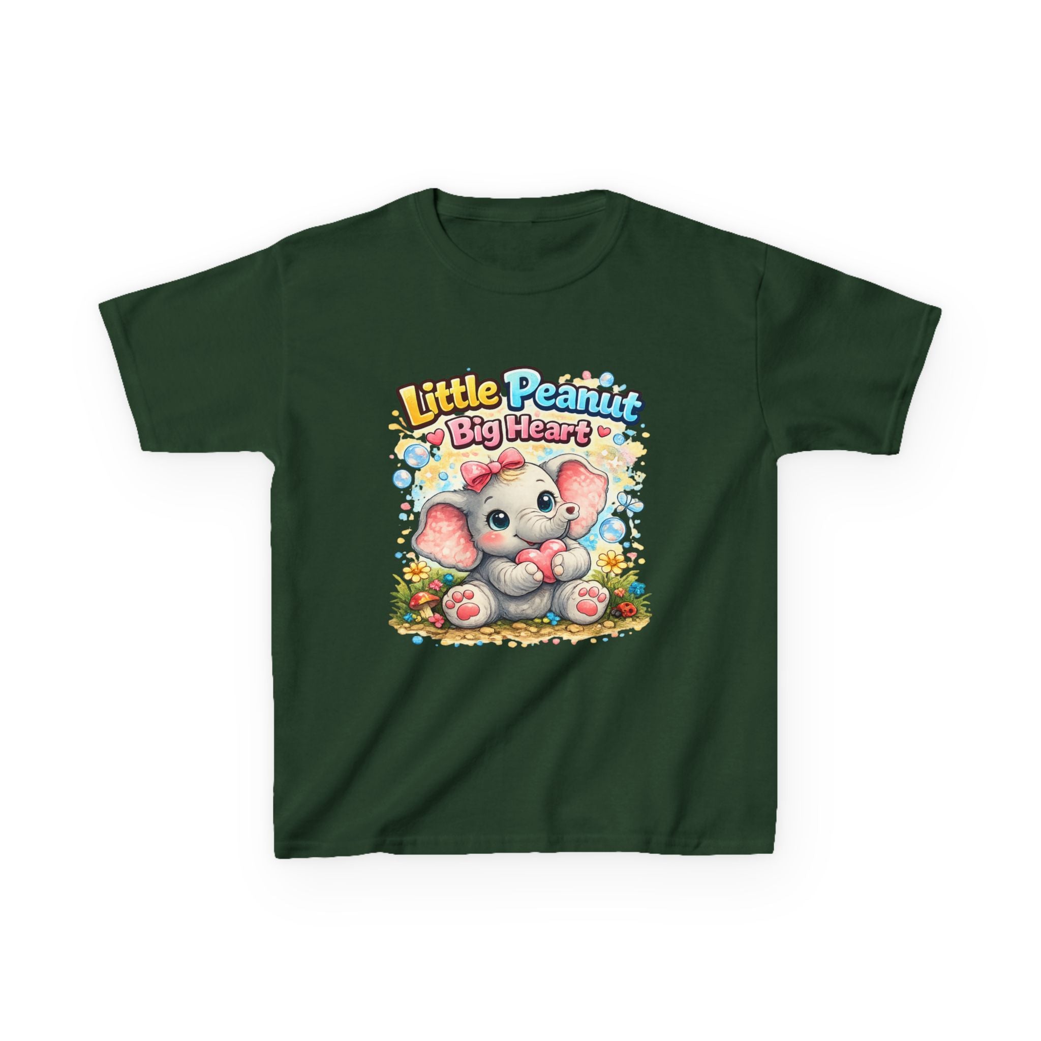 Kids Tee — "Little Peanut Big Heart" Cute Baby Elephant Shirt for Toddlers
