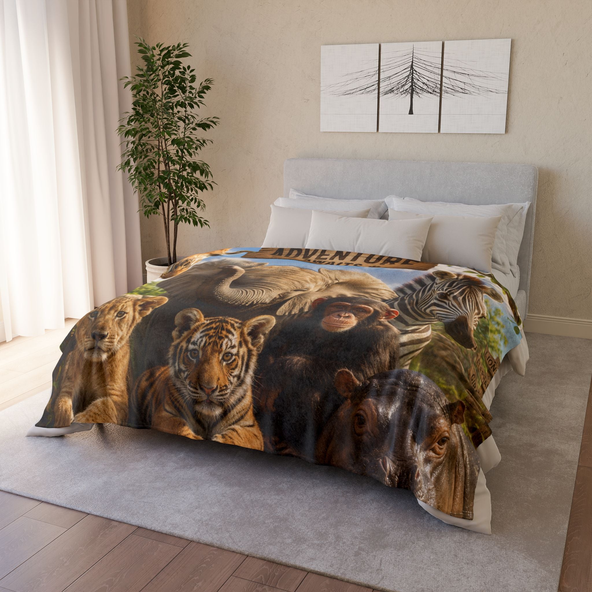 Adventure Awaits Animal Safari Blanket