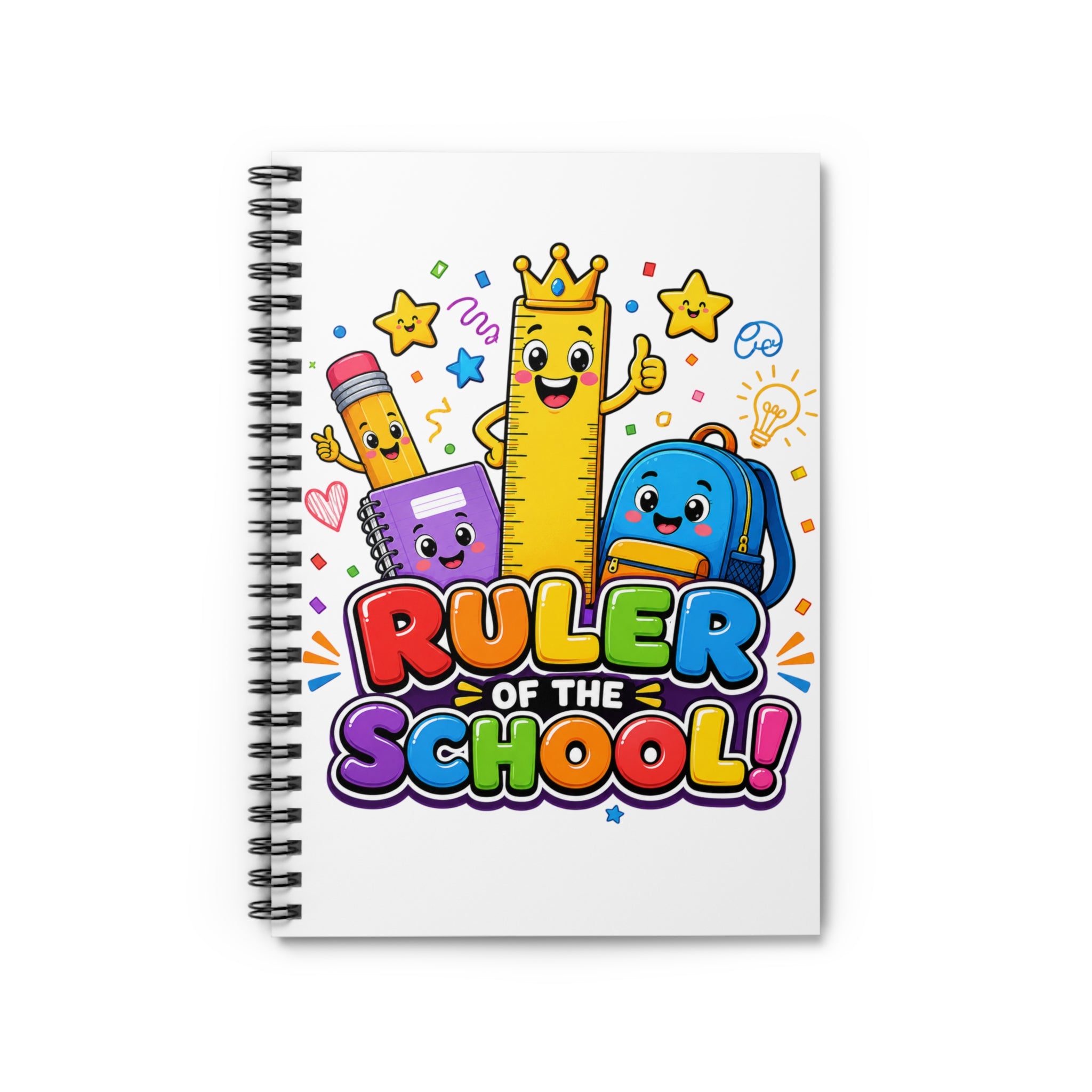 Ruler of the School notebook | Spiral Ruled Notebook, Cute School Supplies Design