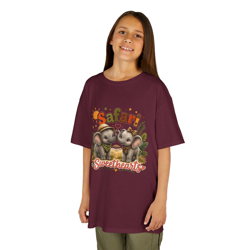 Kids Safari Sweethearts Tee — Cute Elephant Jungle Graphic T-Shirt