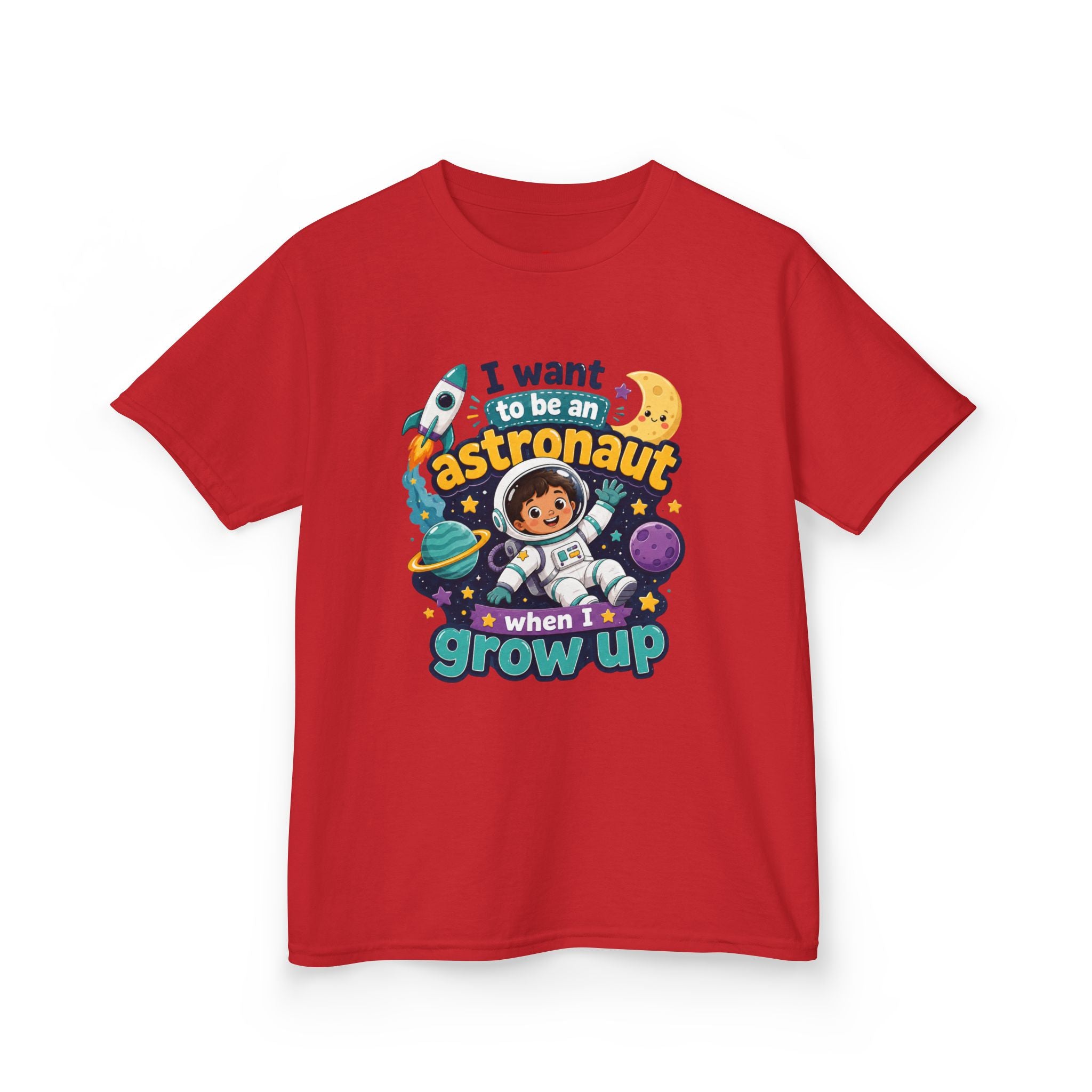 Kids Astronaut T-Shirt — "I Want to Be an Astronaut When I Grow Up" Space Tee