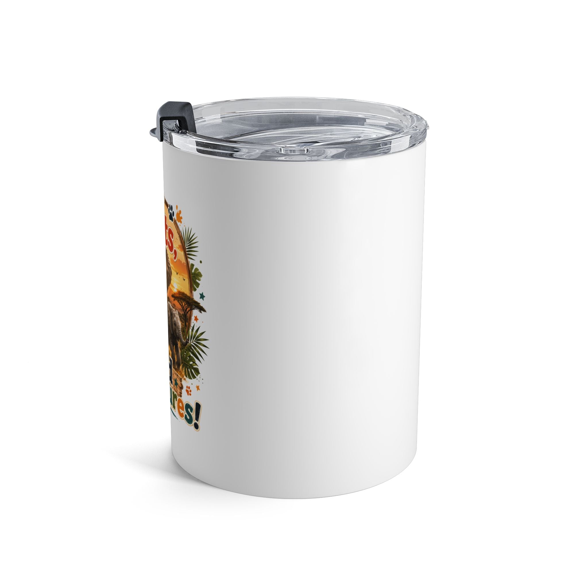 10oz Elephant Tumbler – “Big Hearts, Wild Adventures!” Insulated Travel Cup