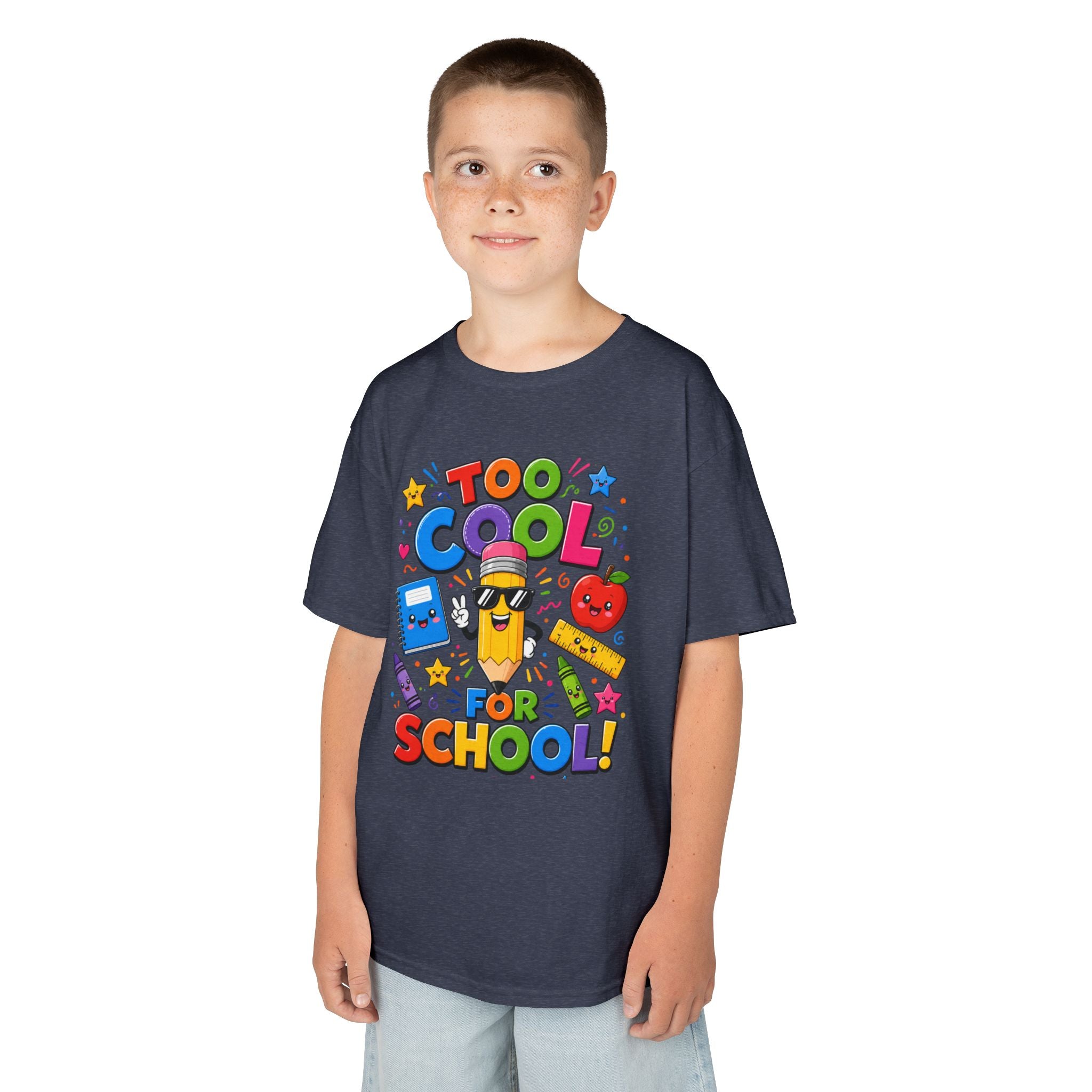 Too Cool For School Kids Tee | Cute Pencil School Supplies Back to School