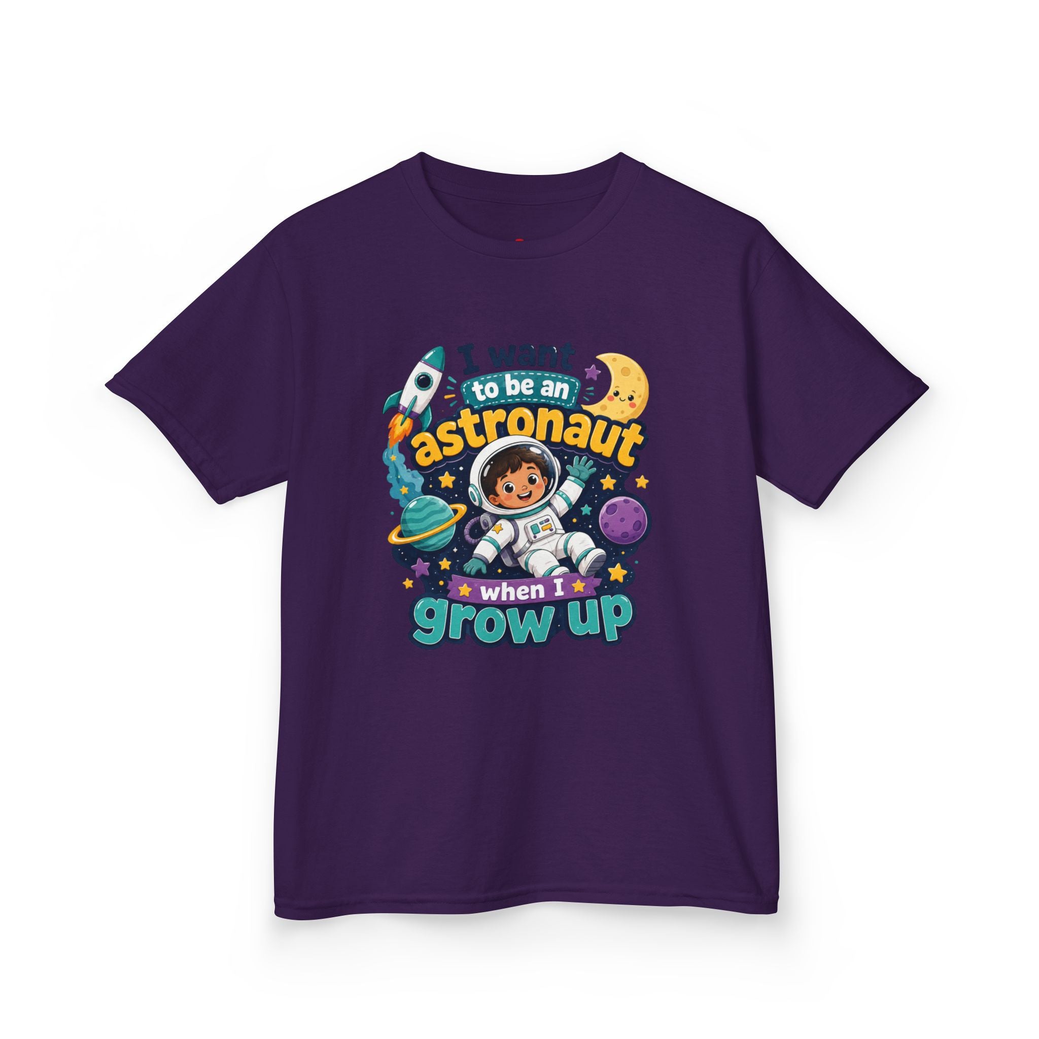 Kids Astronaut T-Shirt — "I Want to Be an Astronaut When I Grow Up" Space Tee