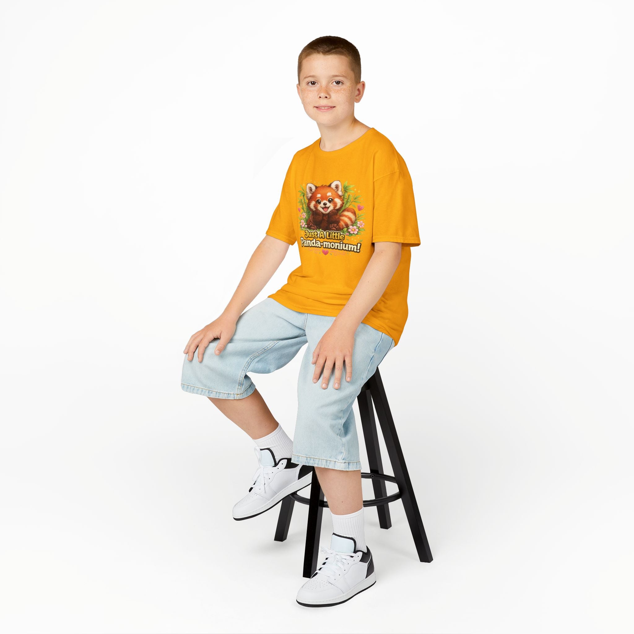 Red Panda Illustration Kids T-Shirt | "Just A Little Panda-monium"